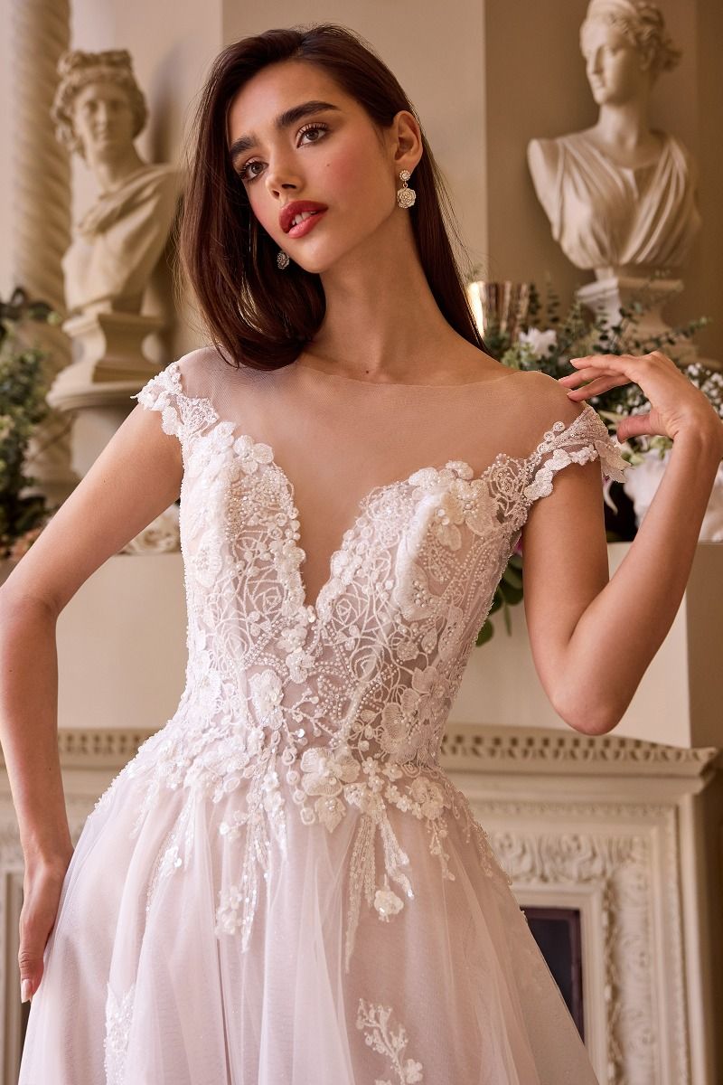 Cap Sleeve Bridal Ball Gown